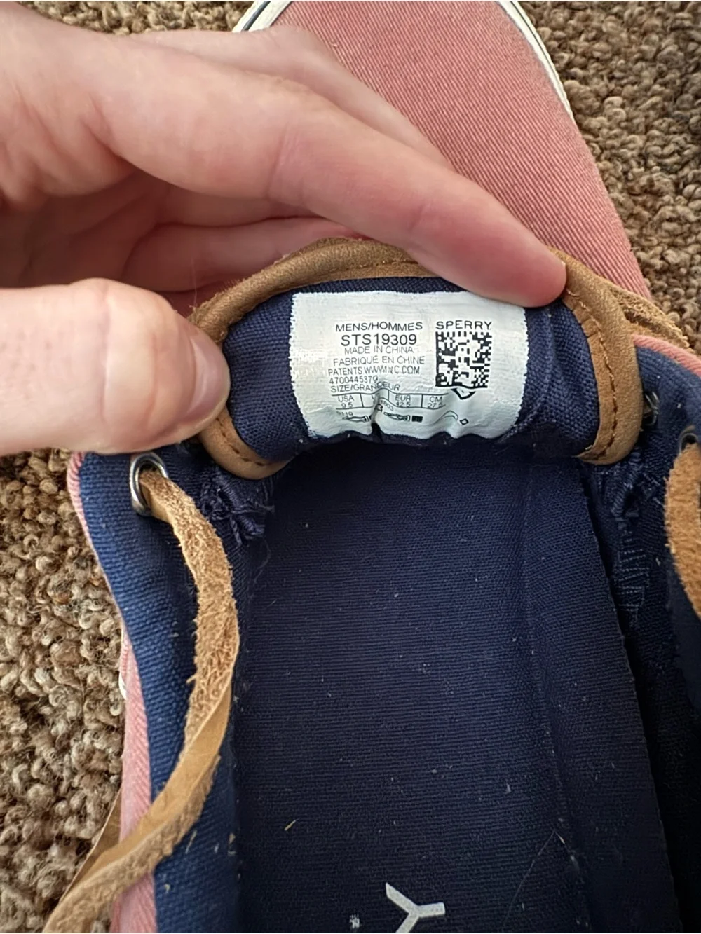 Sperry Men's Rose Canvas Boat Shoes with Tan Accents